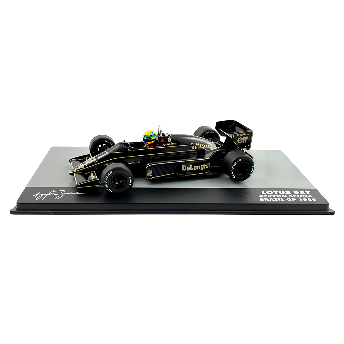 LANÇAMENTO (1986) F1 Miniatura Lotus Renault 98T 1986 Ayrton S. 1:43