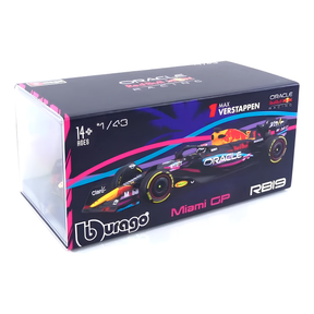 LANÇAMENTO (2023) F1 Miniatura Red Bull Racing RB19 Miami GP #1 Max Verstappen 1:43